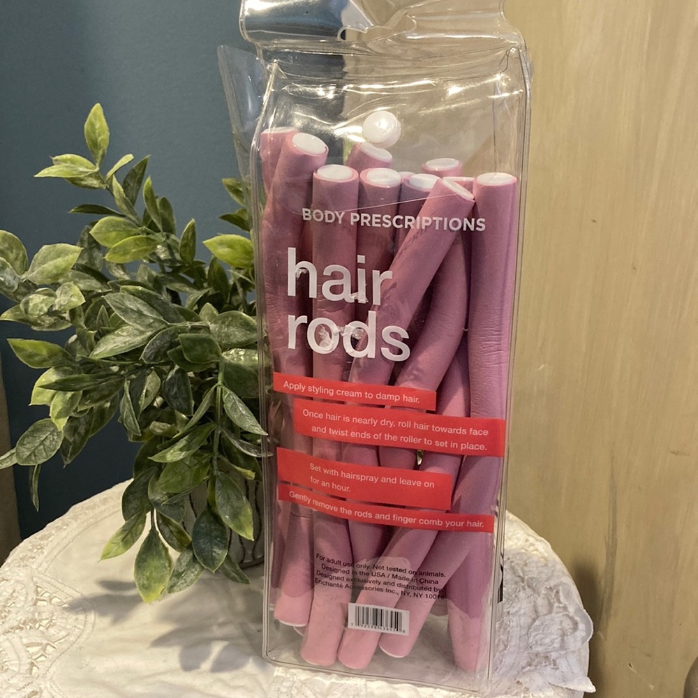 Pink Bendable Foam Covered Hair Curling Rods Like New Rollers 12 pk